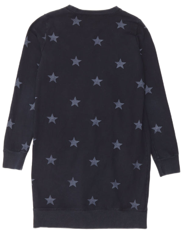 Converse Γυναικεία φούτερ μπλούζα φόρεμα UK 10 Small Navy Blue Geometric