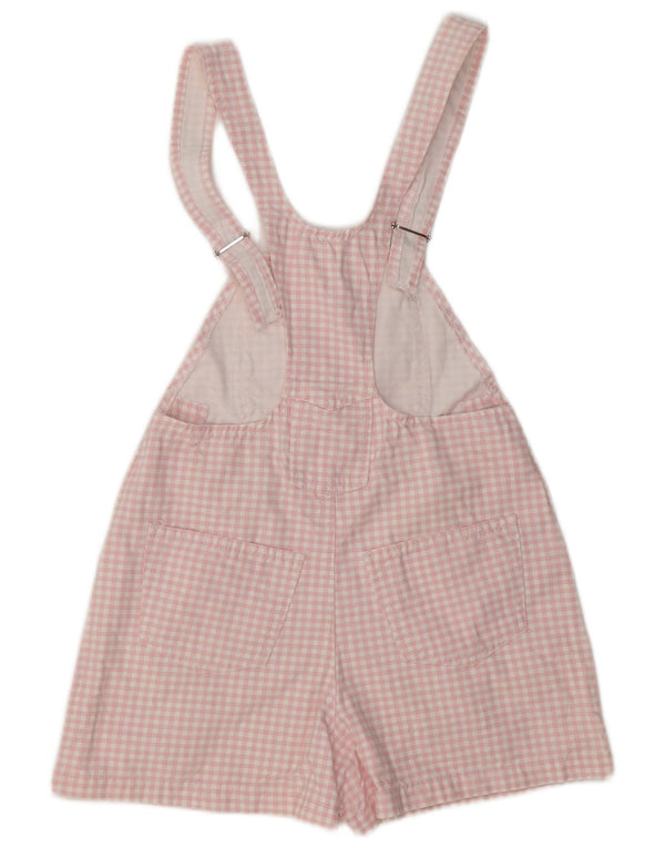 Vintage γυναικείο σορτς Dungarees IT 40 Small W30 Pink Gingham Cotton