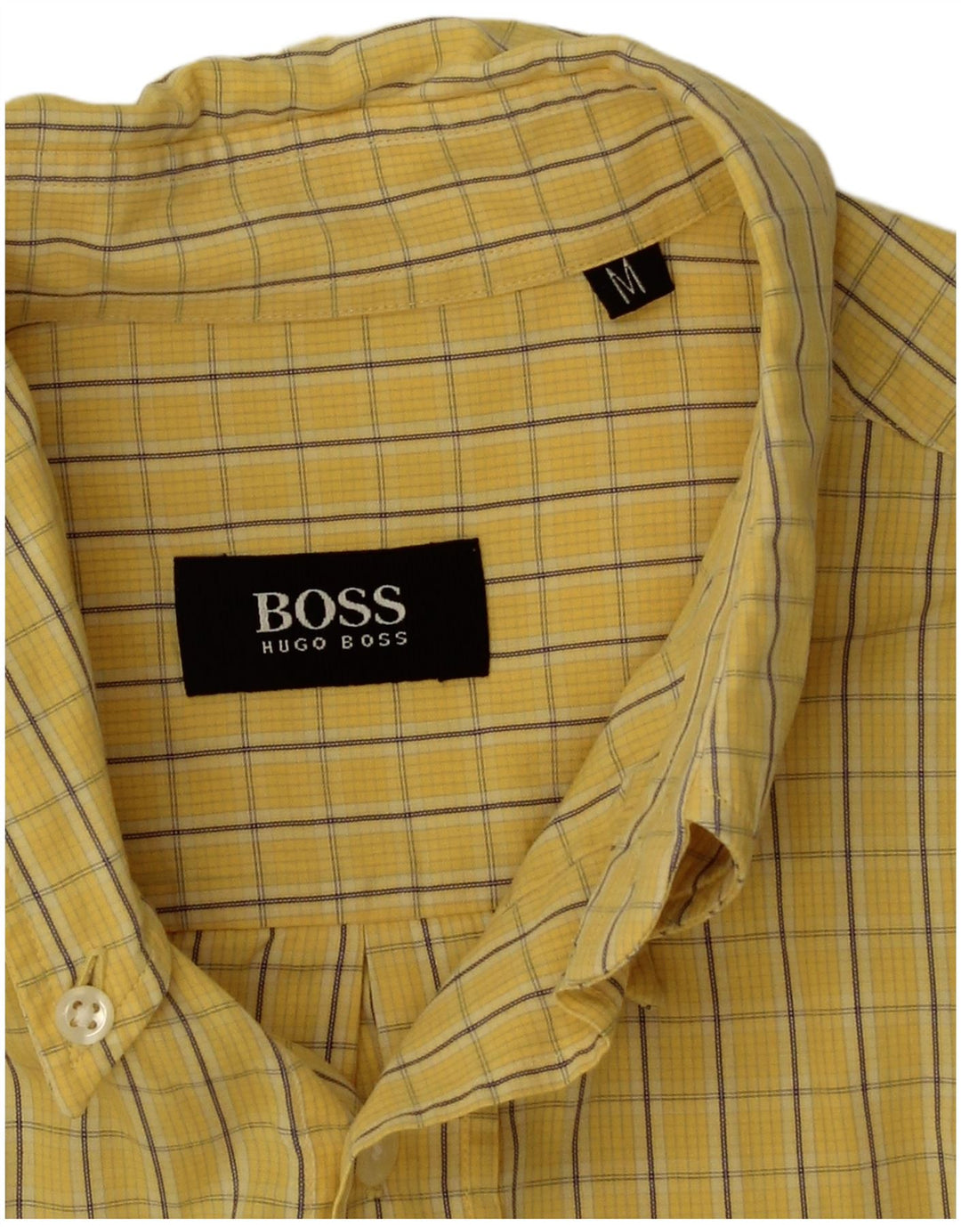 Ανδρικό πουκάμισο Hugo Boss, μεσαίο κίτρινο καρό