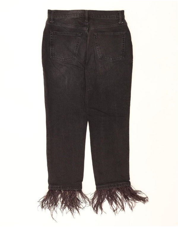 ZARA Womens Cropped Jeans EU 40 Medium W30 L24 Black Cotton