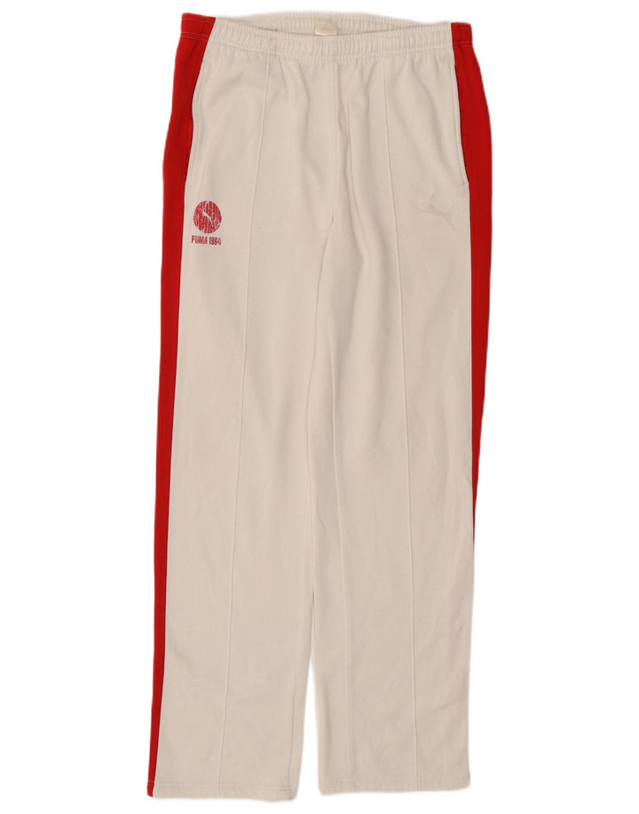 PUMA Mens Tracksuit Trousers Large  White Colourblock Polyester