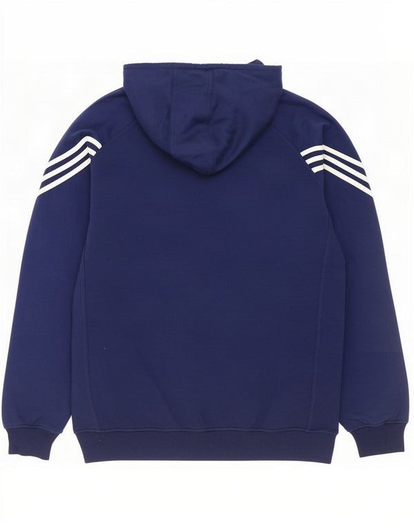 Adidas Mens Hoodie Jumper UK 38/40 Medium Navy Blue Cotton