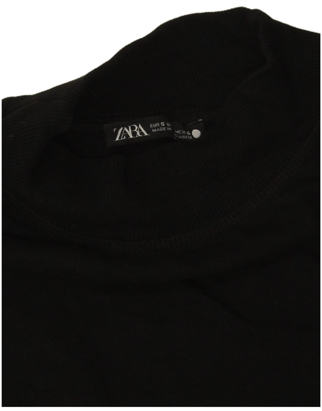 Zara Γυναικείο T-Shirt Top UK 10 Small Black