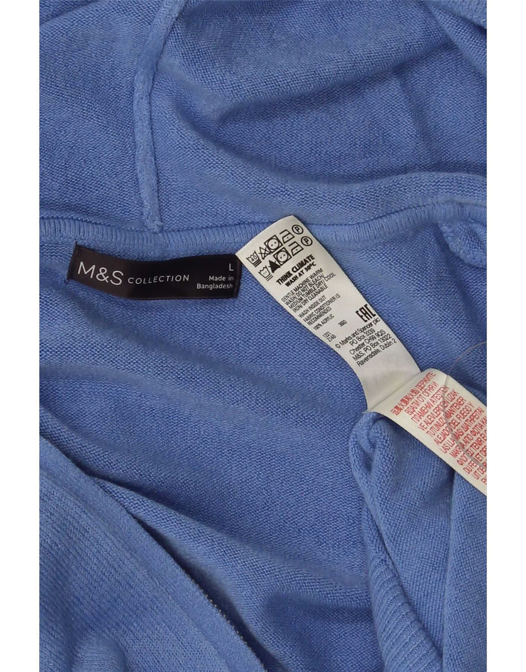 Ανδρικό πουλόβερ ζακέτα με κουκούλα Marks & Spencer Μεγάλο Μπλε Ακρυλικό