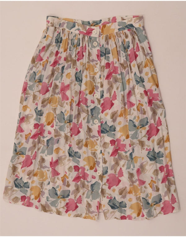 Vintage γυναικεία φούστα IT 44 Medium W31 πολύχρωμη φλοράλ βισκόζη
