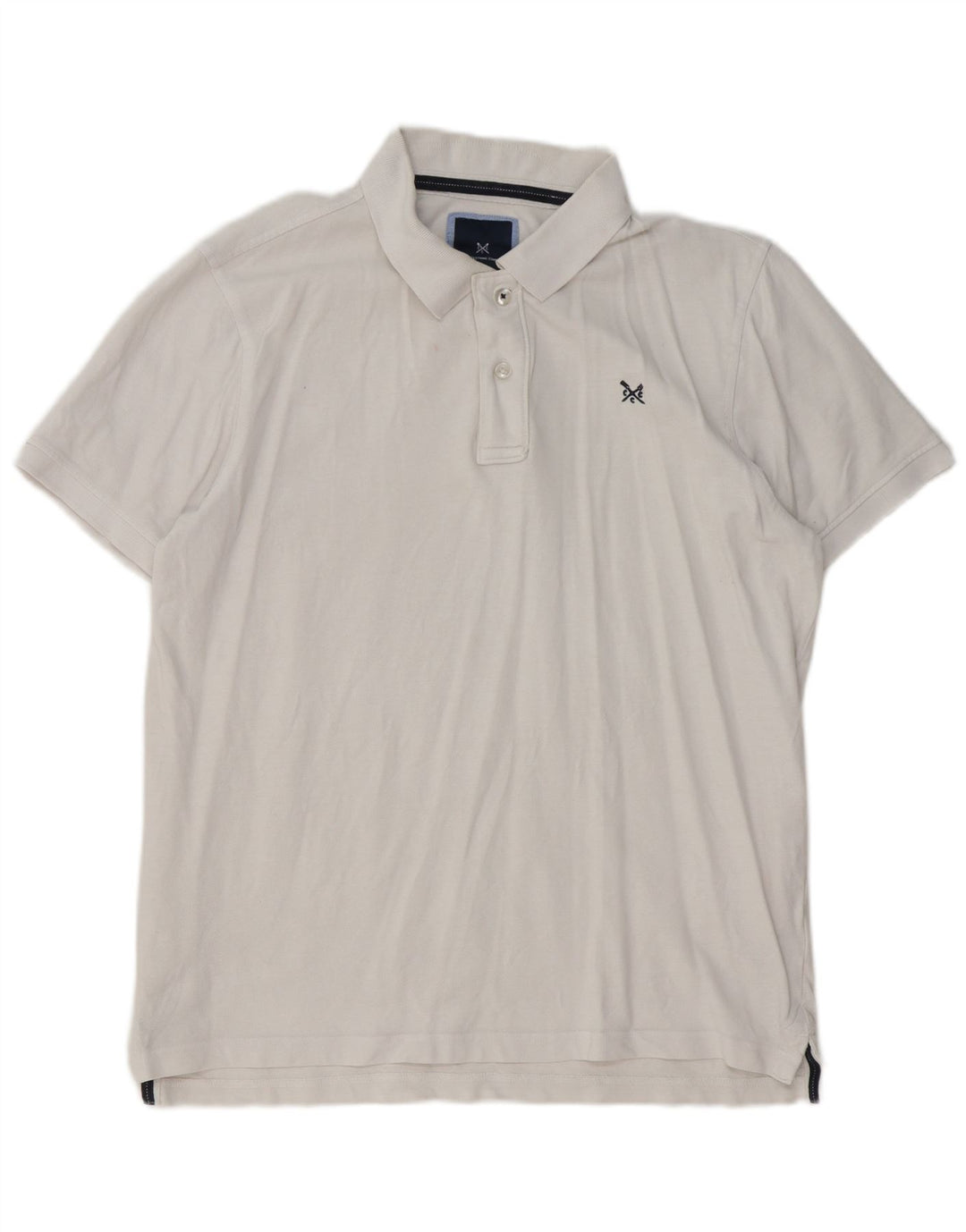 Crew Clothing Ανδρικό πουκάμισο πόλο μεγάλο λευκό βαμβακερό