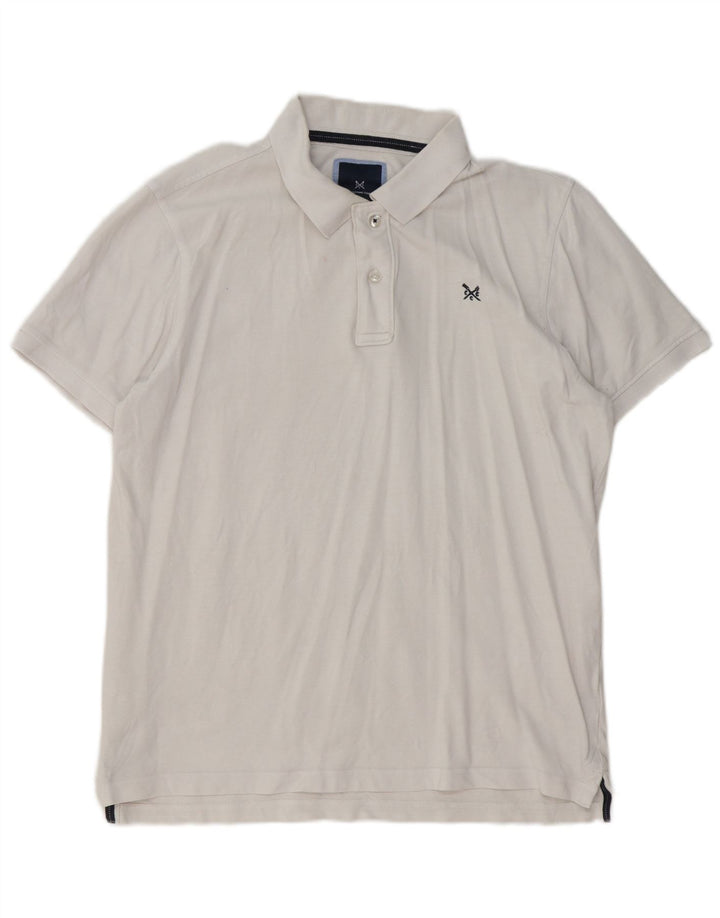 Crew Clothing Ανδρικό πουκάμισο πόλο μεγάλο λευκό βαμβακερό
