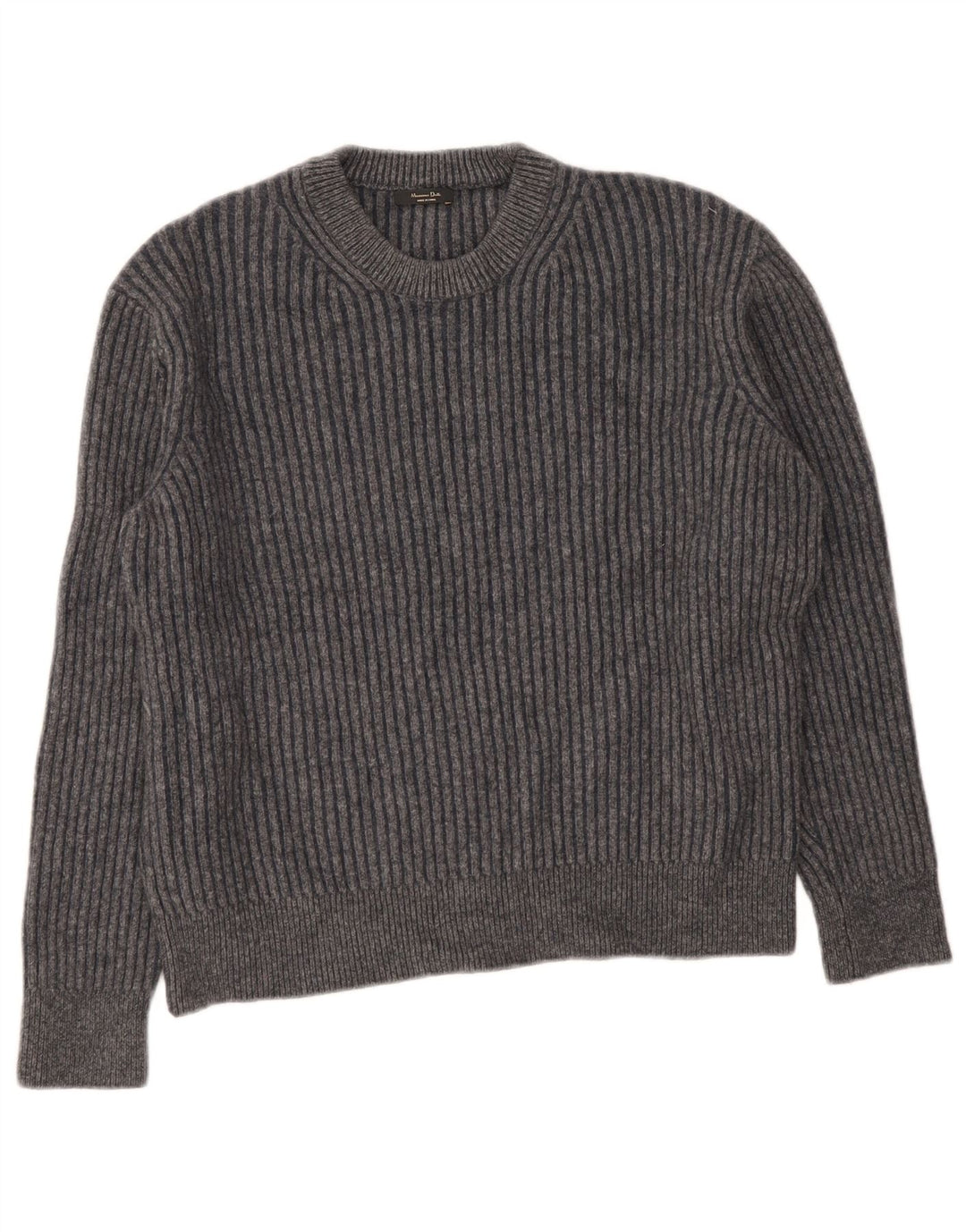 Massimo Dutti Γυναικείο πουλόβερ με λαιμόκοψη UK 16 μεγάλο γκρι μαλλί