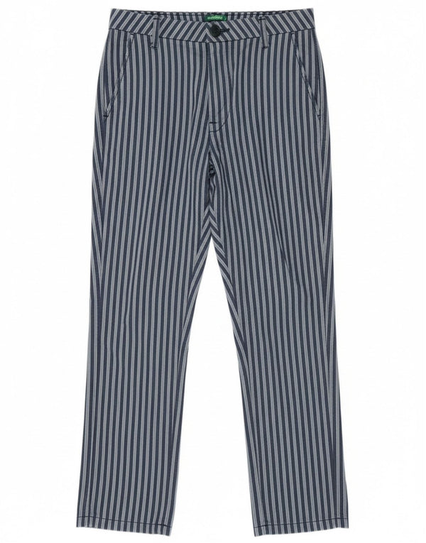 Benetton γυναικείο παντελόνι Chino UK 8 Small W28 L25 Navy Blue ριγέ