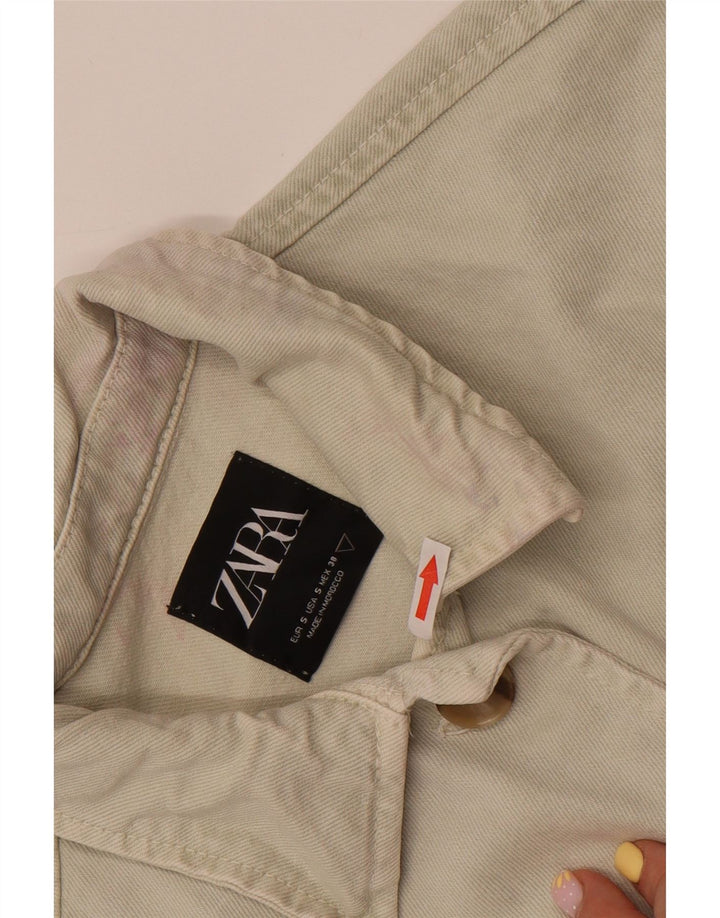 Zara Γυναικείο Τζιν Μπουφάν UK 10 Small Off White Βαμβακερό