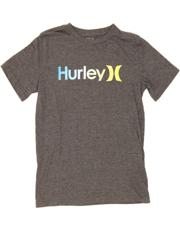 HURLEY Boys Graphic T-Shirt Top 12-13 Years Large  Grey Polyester Vintage Hurley and Second-Hand Hurley from Messina Hembry 