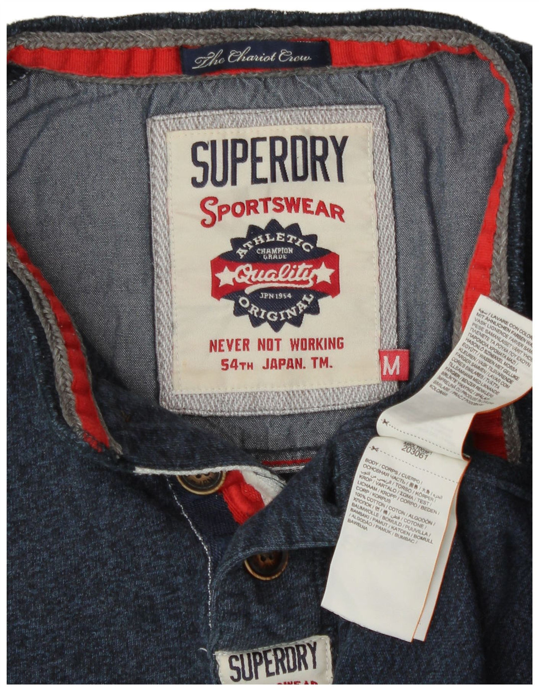 Ανδρικό μπλουζάκι Superdry, μακρυμάνικο, βαμβακερό μεσαίο μπλε ναυτικό