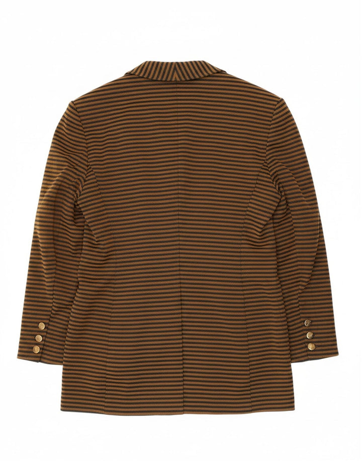 JEAN PAUL Womens Double Breasted Blazer Jacket UK 14 Large Brown Striped