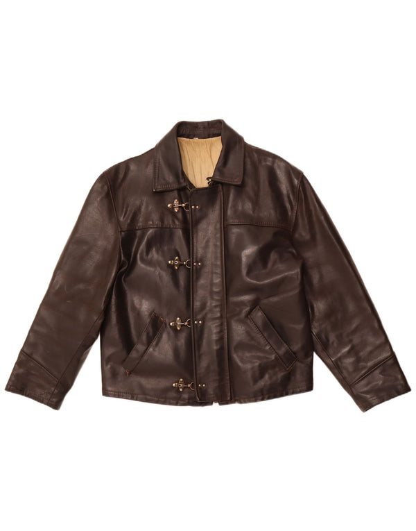 Legendary Jacket 1957 Mens Leather Jacket UK 36 Small Brown Leather