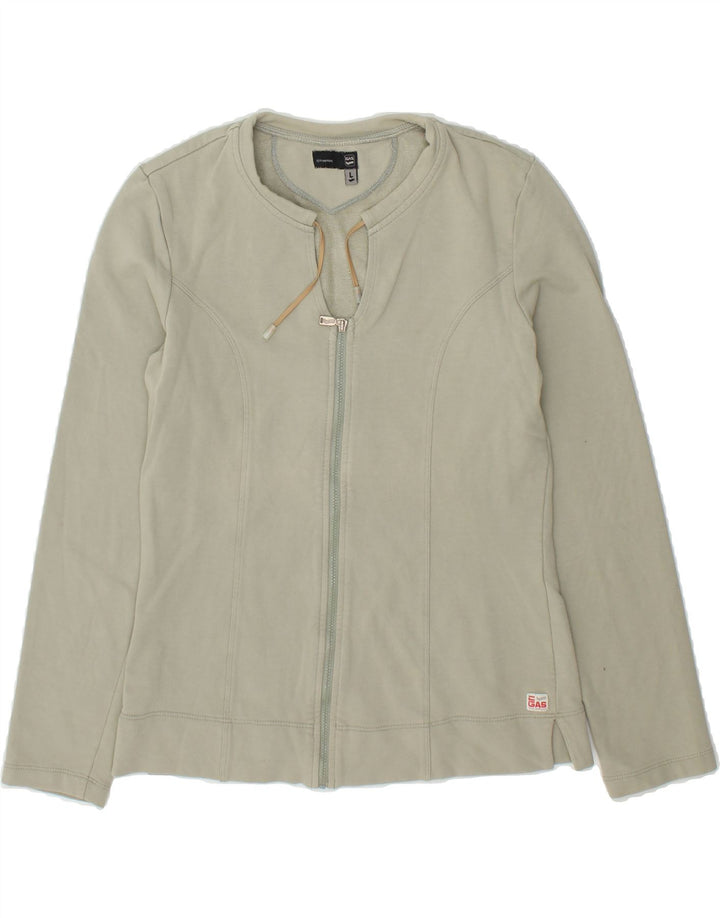 GAS Womens Tracksuit Top Jacket UK 14 Large Grey Cotton Vintage Gas and Second-Hand Gas from Messina Hembry 