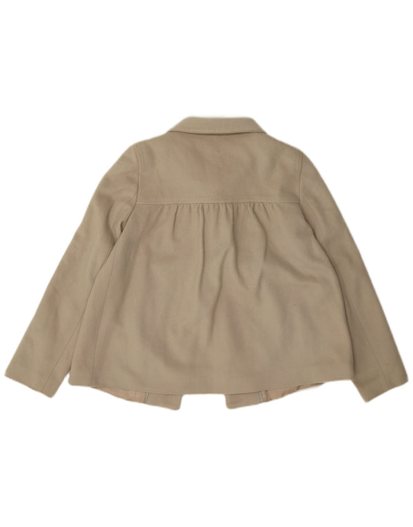 Zara Γυναικείο παλτό μπιζελιού Loose Fit UK 6 XS Μπεζ μαλλί