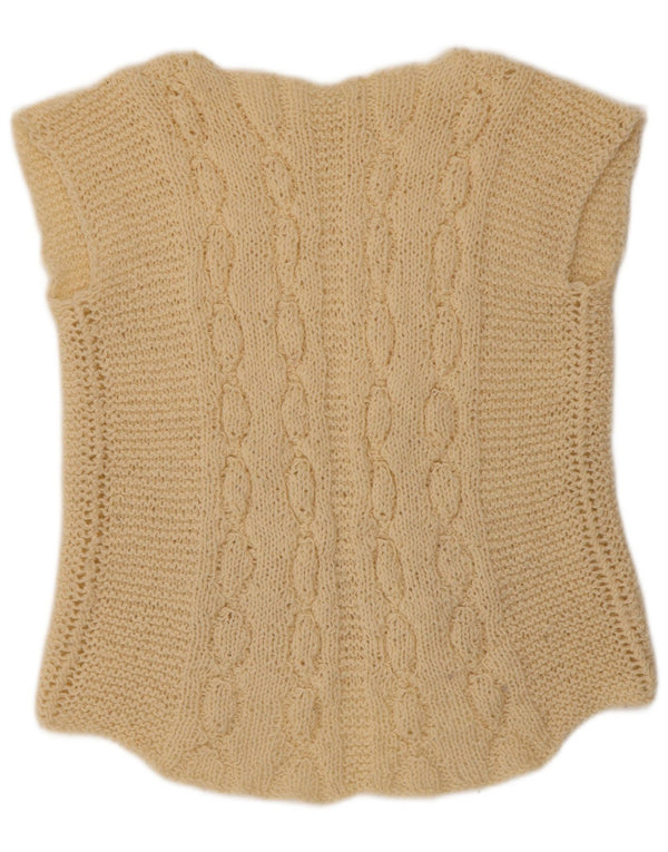 VINTAGE Γυναικείο Γιλέκο Tank Top UK 12 Medium Beige