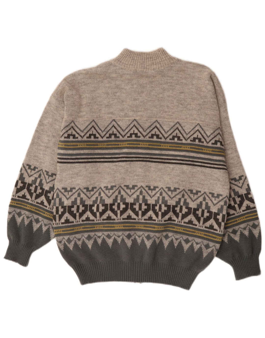 Ανδρικό πουλόβερ ζακέτα Maremma Medium Grey Fair Isle Polyacrylic