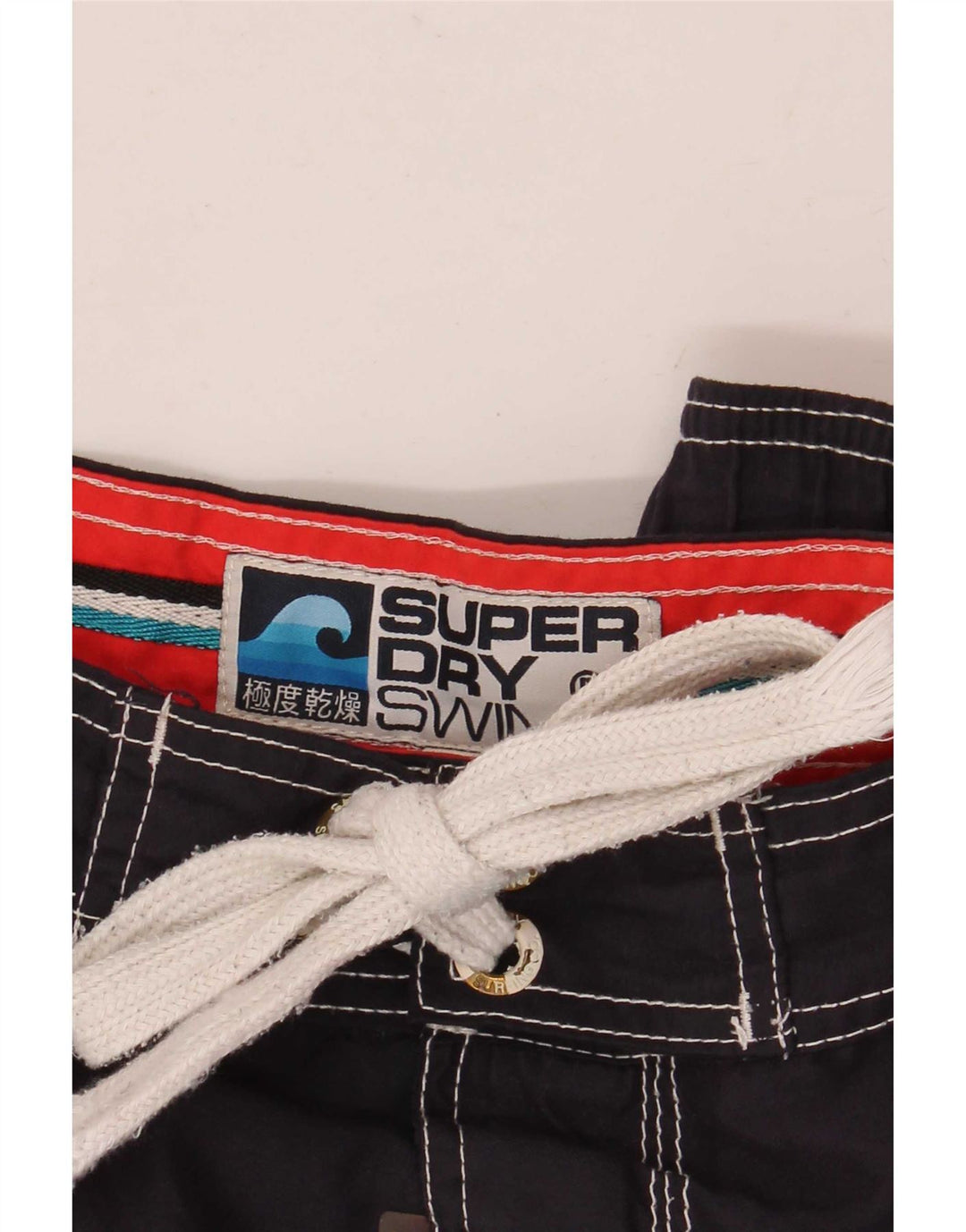 Ανδρικό γραφικό σορτς κολύμβησης Superdry με μεσαίο μπλε ναυτικό πολυεστέρα