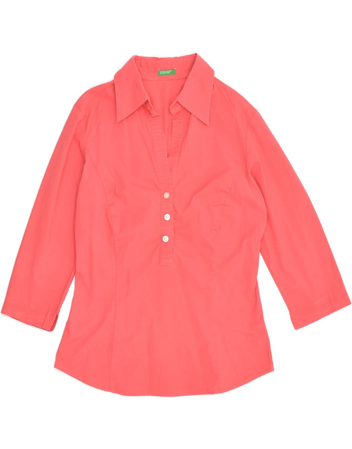 BENETTON Womens Pullover Shirt UK 12 Medium Pink | Vintage Benetton | Thrift | Second-Hand Benetton | Used Clothing | Messina Hembry 