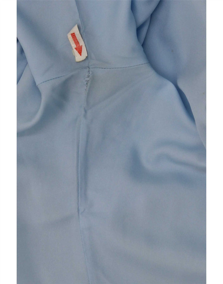Vintage γυναικείο κοντομάνικο μπλούζα UK 14 Medium Blue Polyester