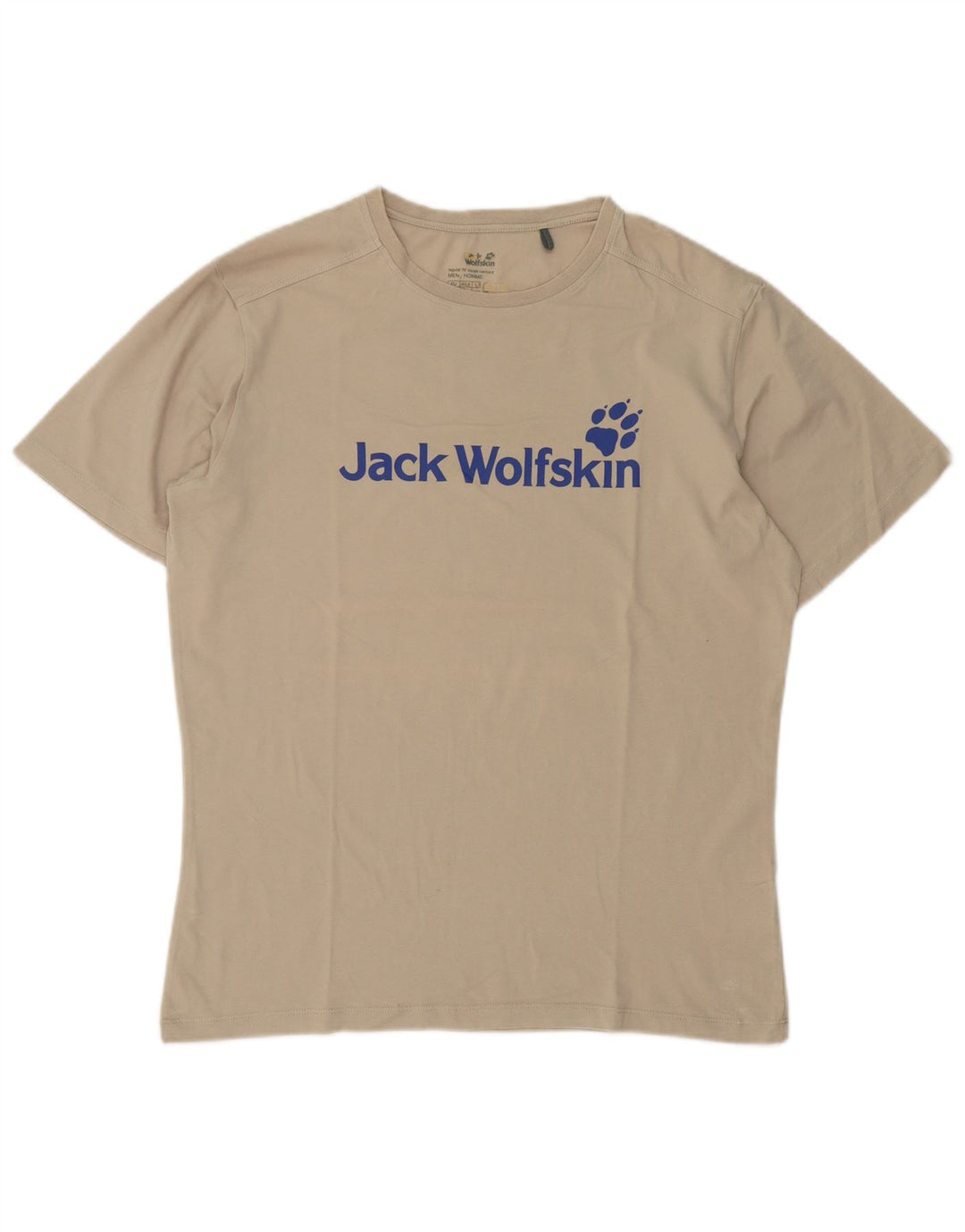 Ανδρικό γραφικό μπλουζάκι Jack Wolfskin Τοπ μεσαίο μπεζ βαμβακερό