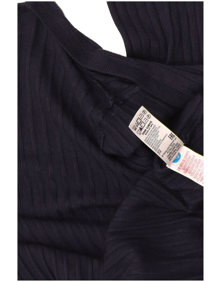 Marks & Spencer Γυναικείο πουλόβερ Longline Cardigan UK 12 Medium Navy Blue