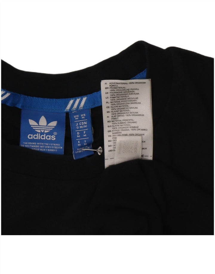 Ανδρικό γραφικό T-Shirt Adidas Top Μεσαίο μαύρο βαμβακερό