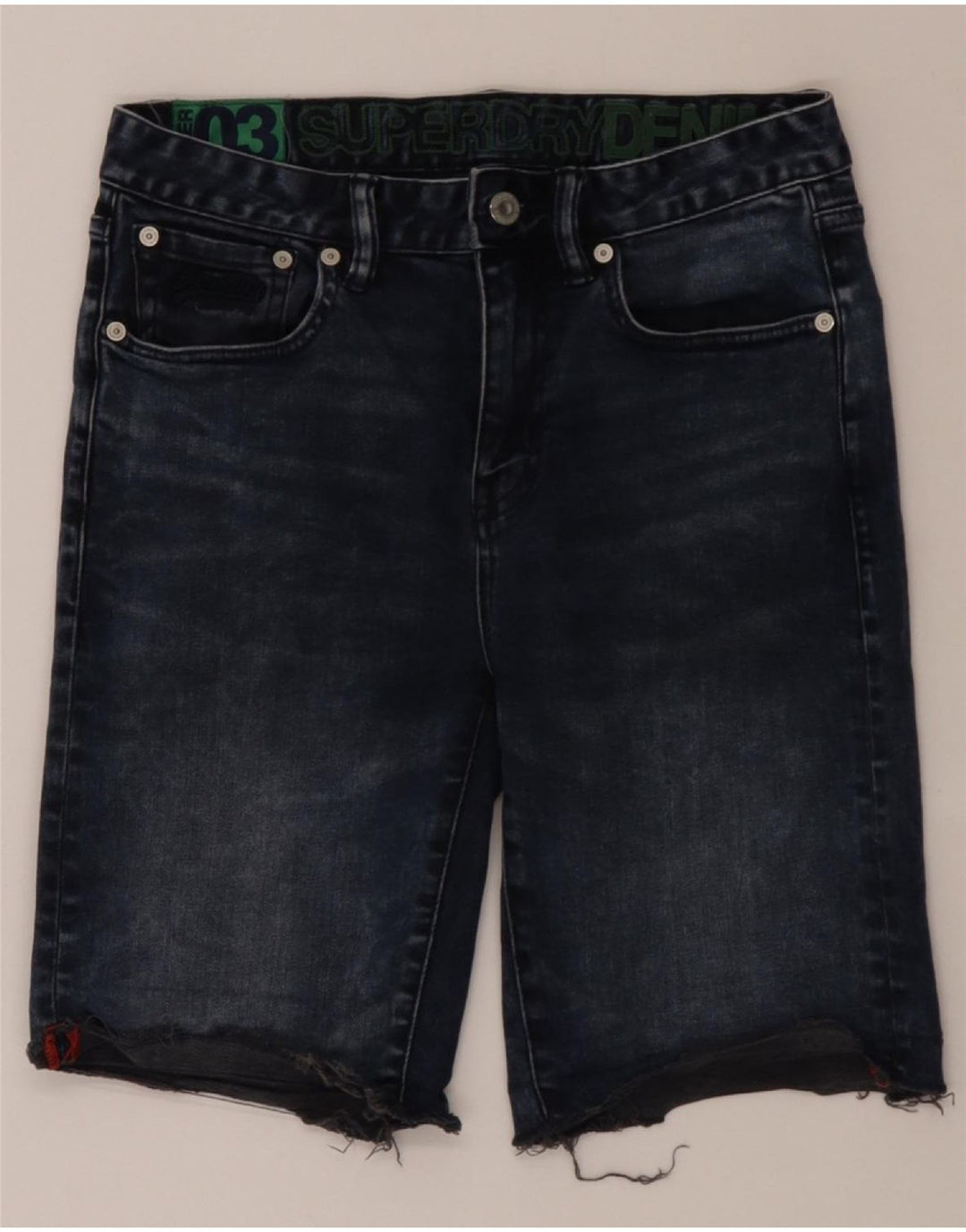 SUPERDRY Mens Denim Shorts W30 Medium Navy Blue Cotton Vintage Superdry and Second-Hand Superdry from Messina Hembry 