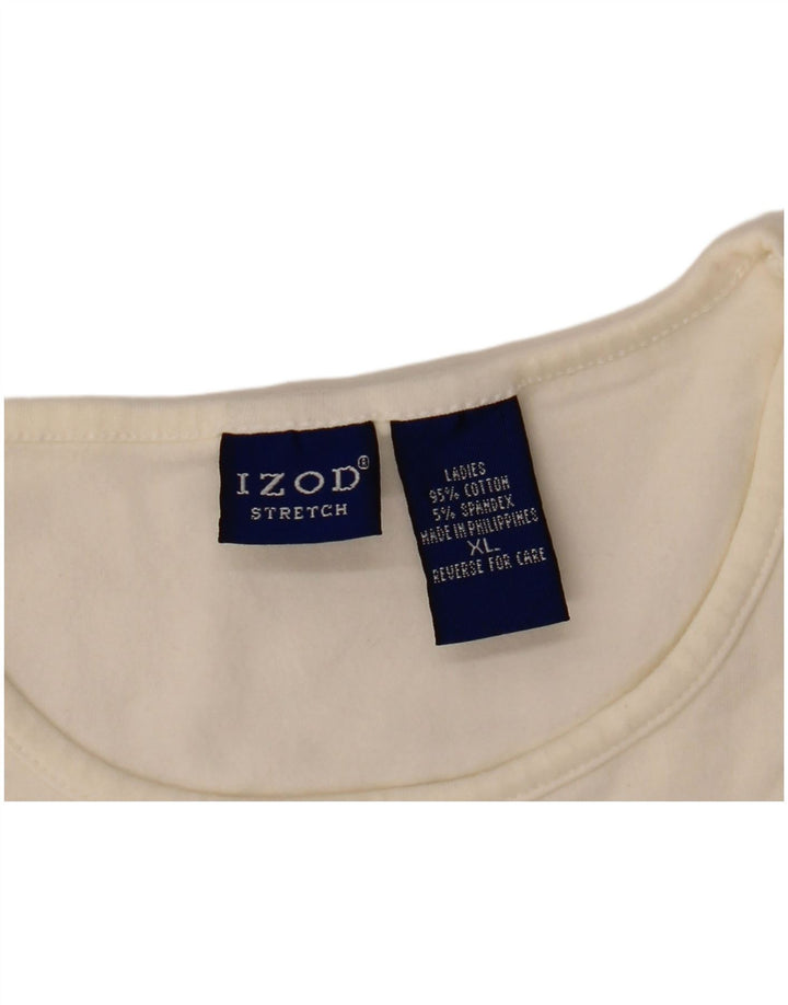 Γυναικείο T-Shirt IZOD Top UK 18 XL Λευκό βαμβακερό