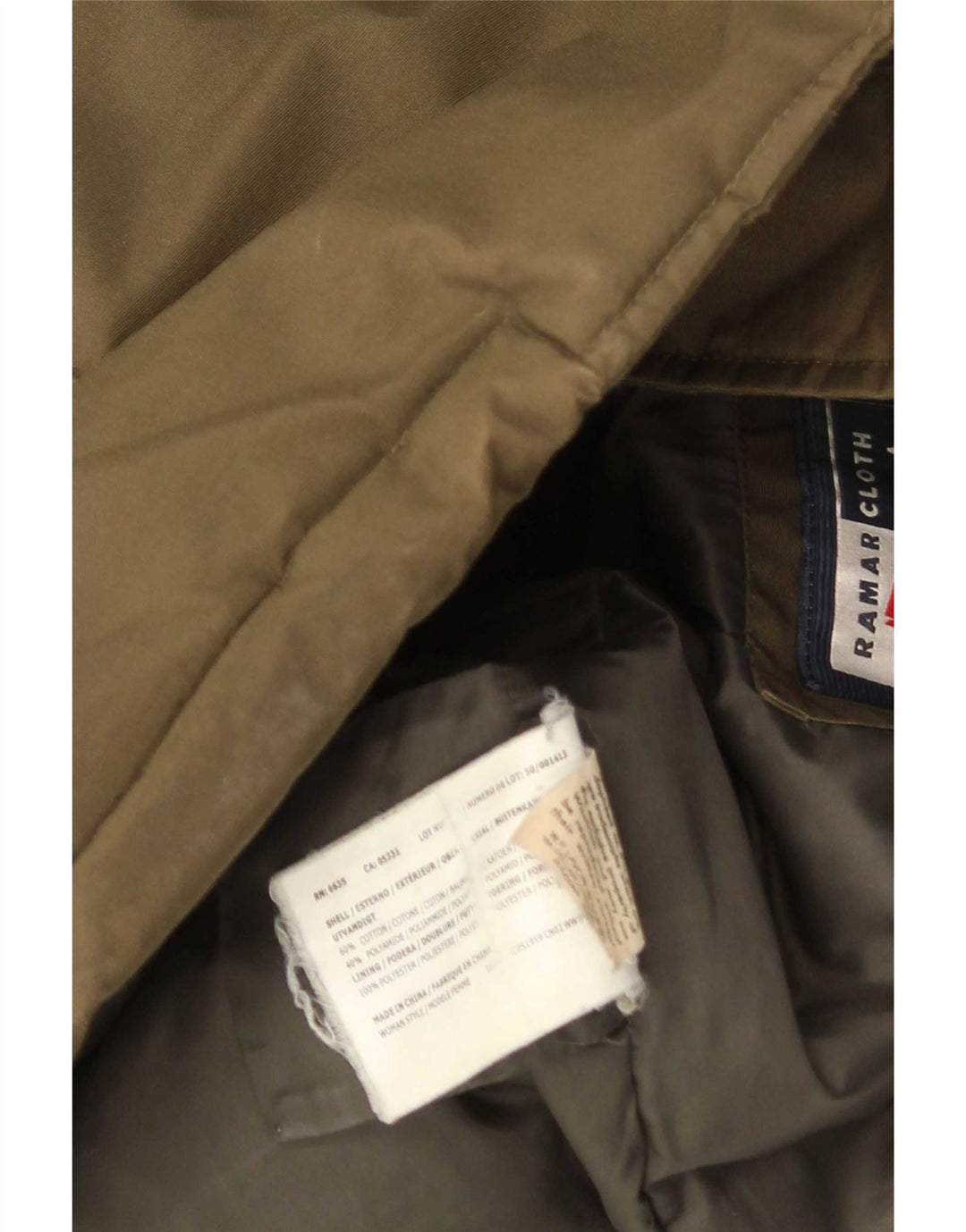 Woolrich Γυναικείο παλτό με κουκούλα με επένδυση UK 14 μεσαίο χακί βαμβάκι