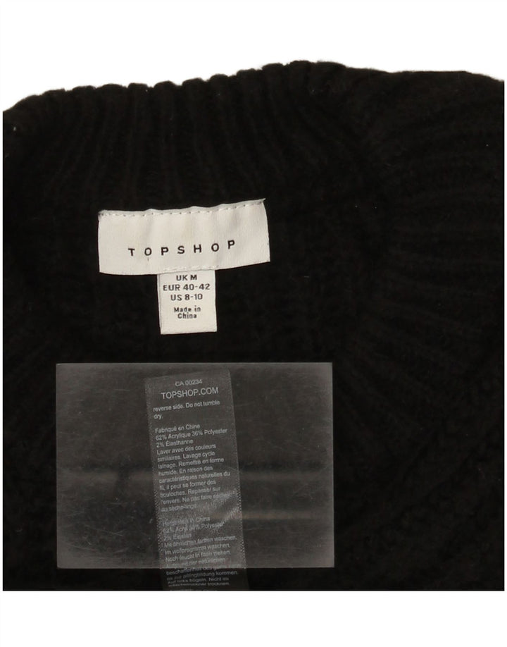 Γυναικείο πουλόβερ Topshop Crop Oversized Crew Neck Jumper UK 14 Medium Black