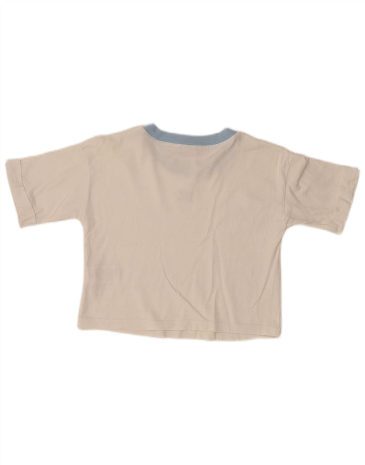 Γυναικείο T-Shirt ADIDAS Crop Top UK 10 Small White Βαμβακερό