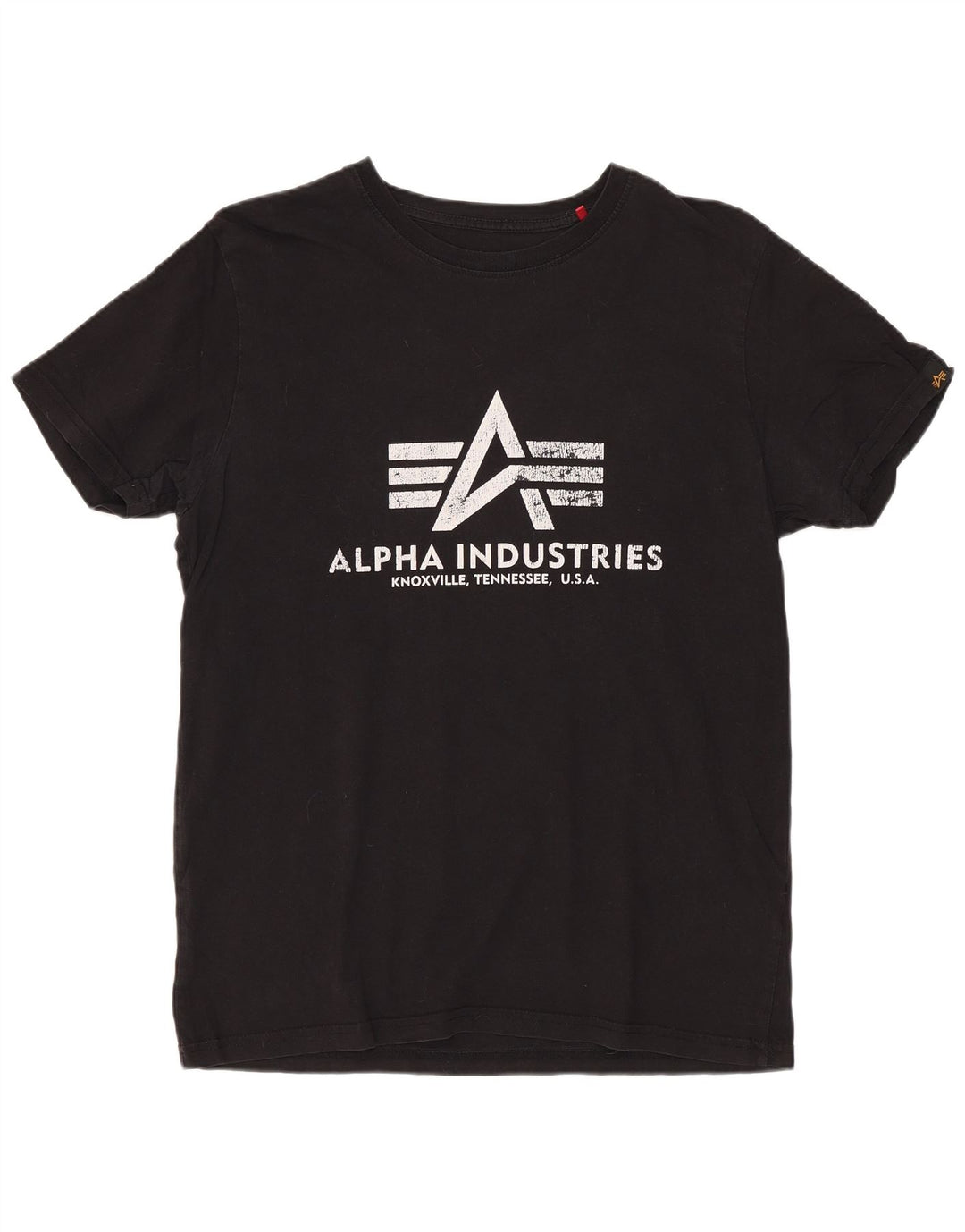 Γυναικείο γραφικό μπλουζάκι ALPHA INDUSTRIES Top UK 10 Small μαύρο βαμβακερό