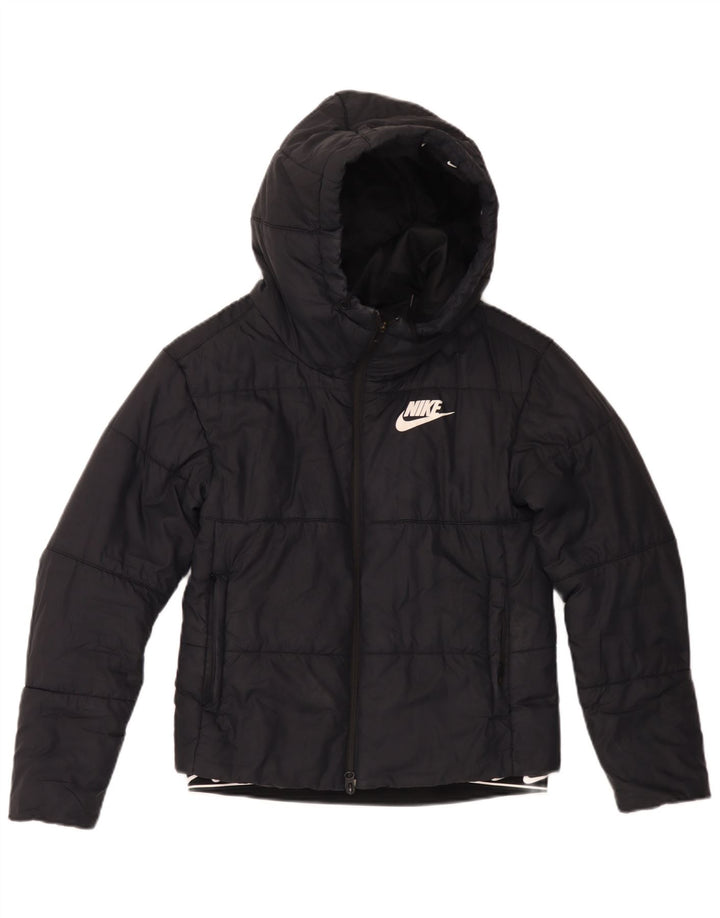 Γυναικείο μπουφάν Nike με κουκούλα UK 6 XS μαύρο πολυεστέρα