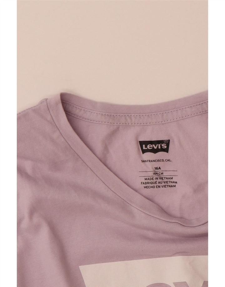 LEVI'S Girls Graphic T-Shirt Top 15-16 Years Purple