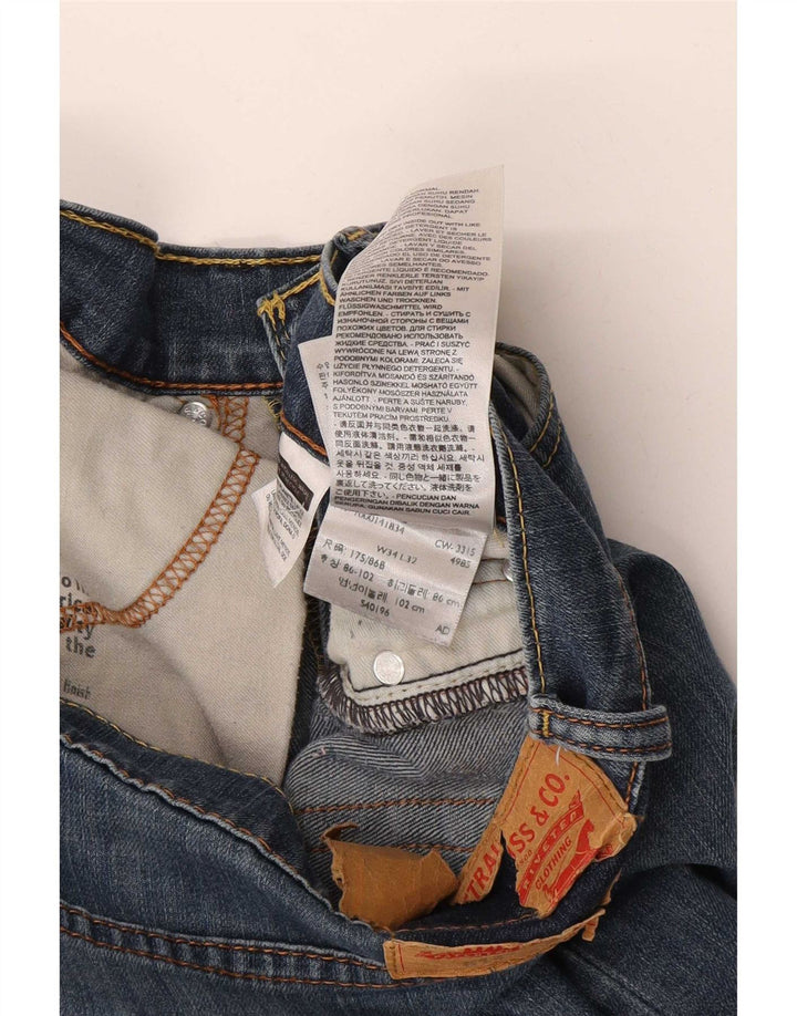 Levi's Mens 514 Straight Jeans W34 L32 Μπλε βαμβακερό