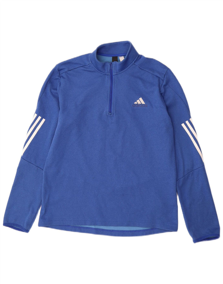 Ανδρική φόρμα αθλητικής φόρμας ADIDAS Aeroready με φερμουάρ με λαιμόκοψη μεσαίο μπλε