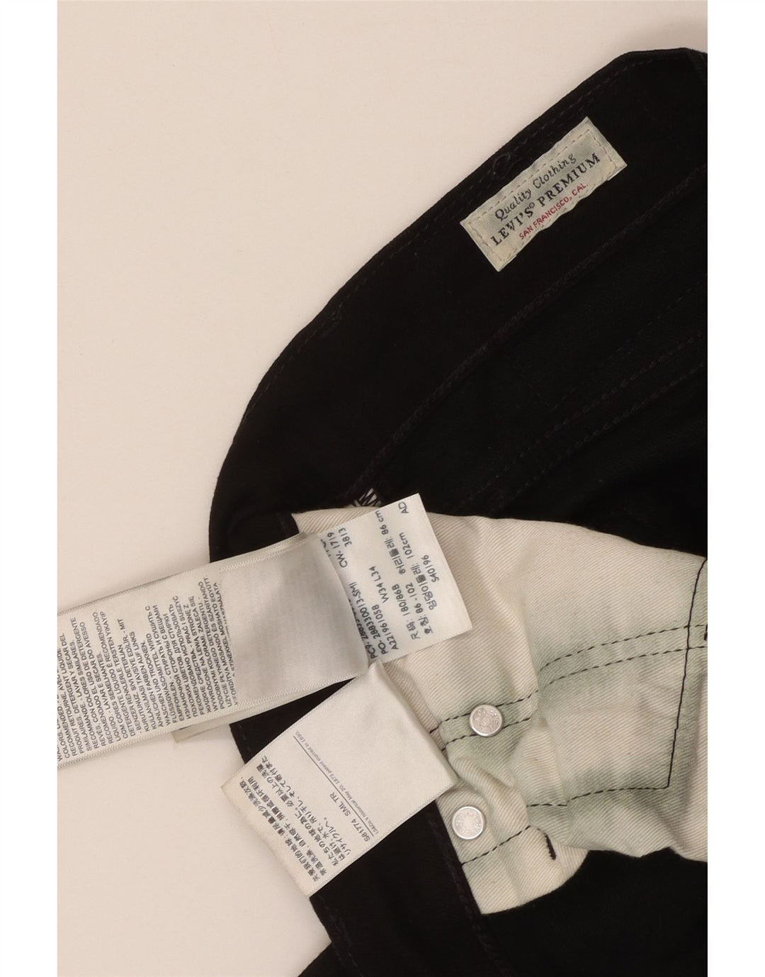 LEVI'S Mens 512 Slim Tapered Jeans W34 L34 Μαύρο βαμβακερό