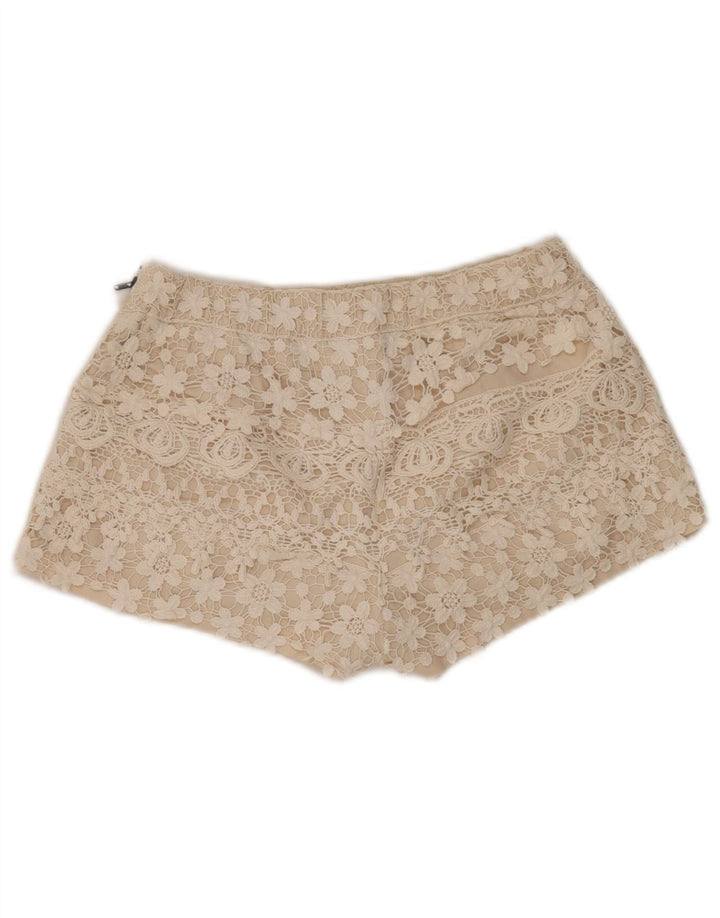 Zara Γυναικείο Hot Pants UK 14 Medium W30 Beige Floral Βαμβακερό