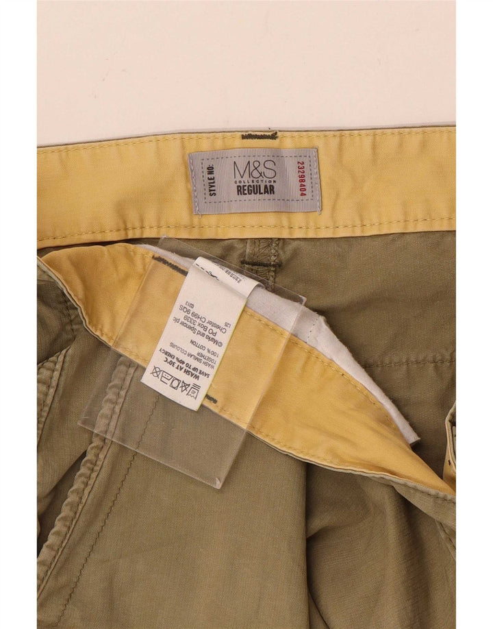 Ανδρικό σορτς Cargo με κανονική εφαρμογή Marks & Spencer W36 μεγάλο βαμβακερό χακί