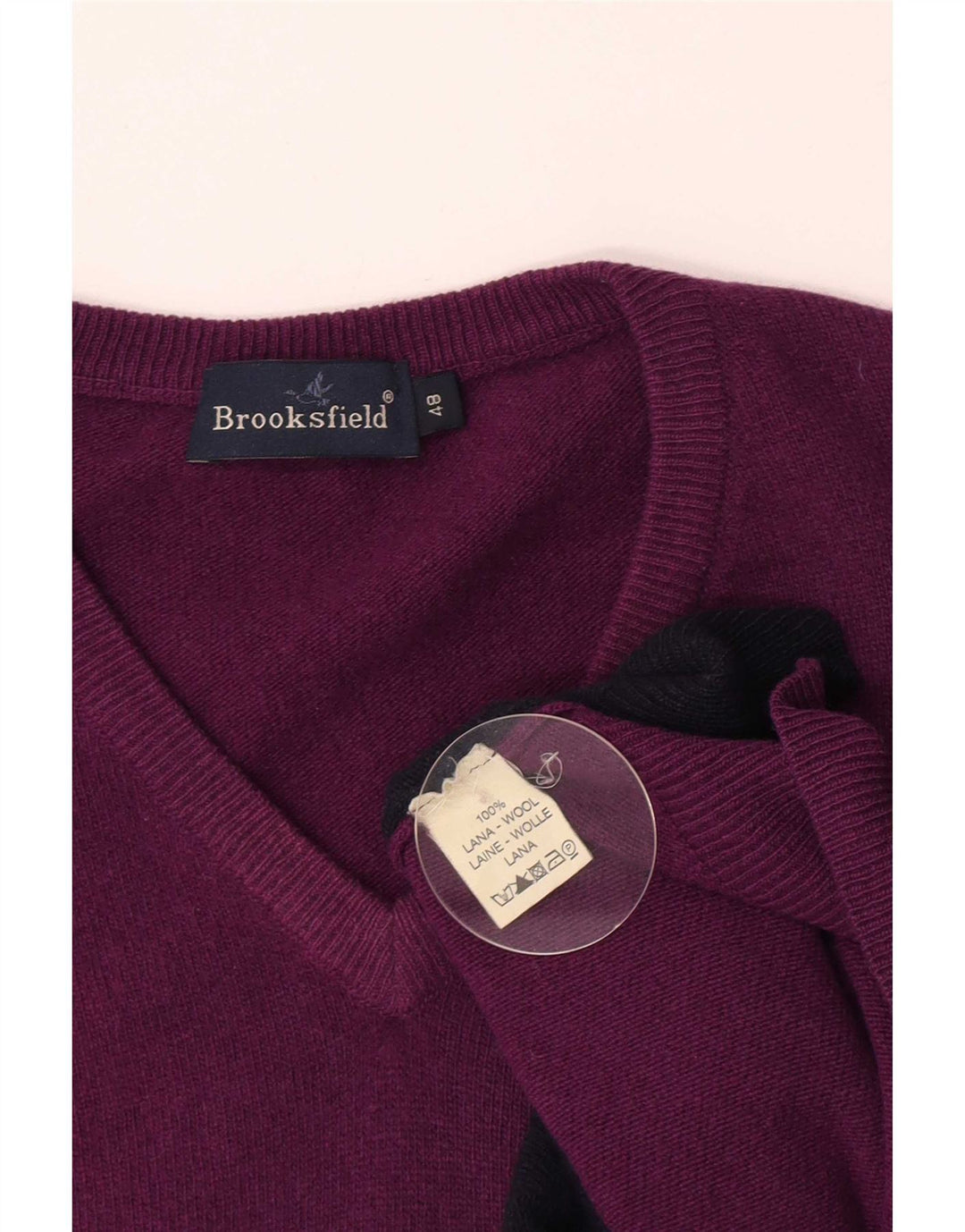 Ανδρικό πουλόβερ Brooksfield με V λαιμόκοψη IT 48 Medium Purple Argyle/Diamond