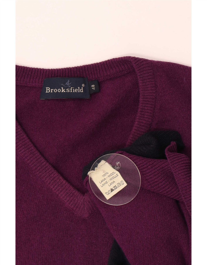 Ανδρικό πουλόβερ Brooksfield με V λαιμόκοψη IT 48 Medium Purple Argyle/Diamond