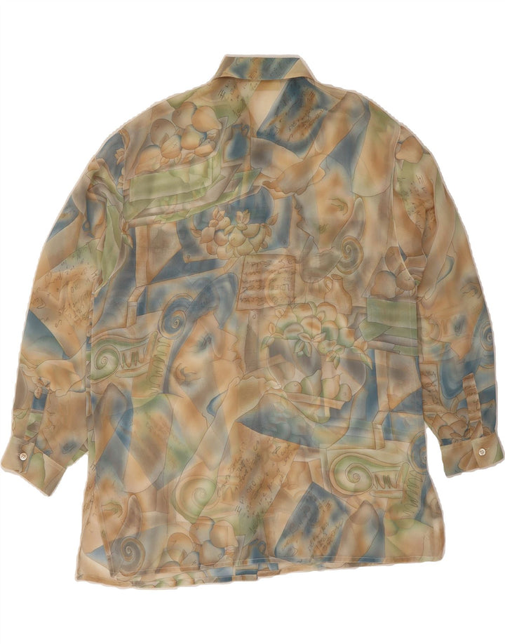PENNY BLACK Womens Abstract Pattern Shirt Blouse UK 16 Large Beige Vintage Penny Black and Second-Hand Penny Black from Messina Hembry 
