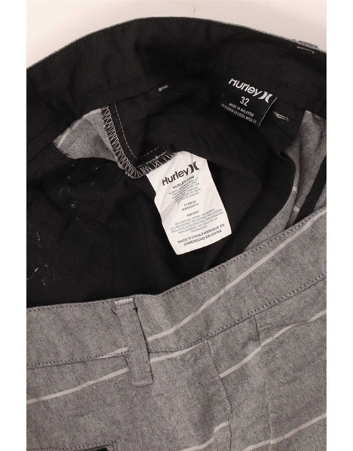 Ανδρικό σορτς Chino Hurley W32 Βαμβακερό μεσαίο γκρι ριγέ