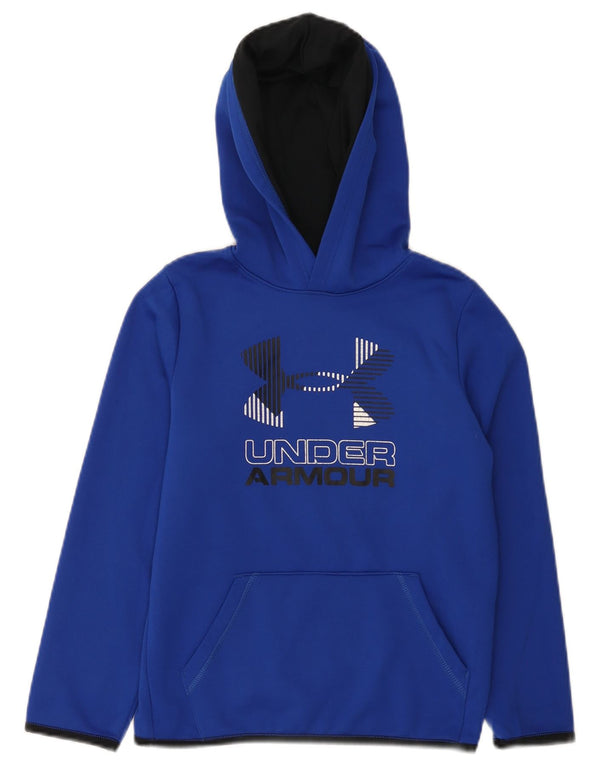 Under Armour Boys Cold Gear Graphic Hoodie Jumper 9-10 Years Medium Blue