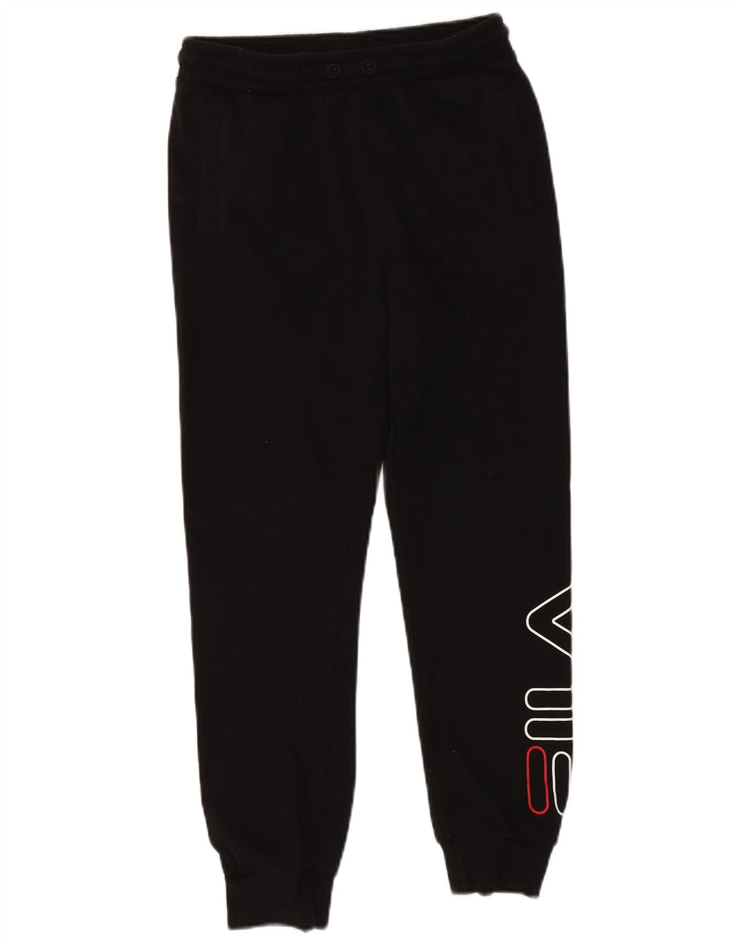 FILA Boys Graphic Tracksuit Trousers Joggers 11-12 Years Μαύρο