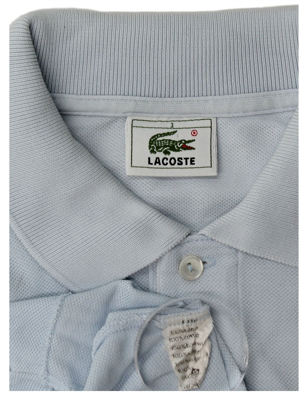 Ανδρικό μπλουζάκι πόλο Lacoste, μέγεθος 3, μικρό μπλε βαμβακερό