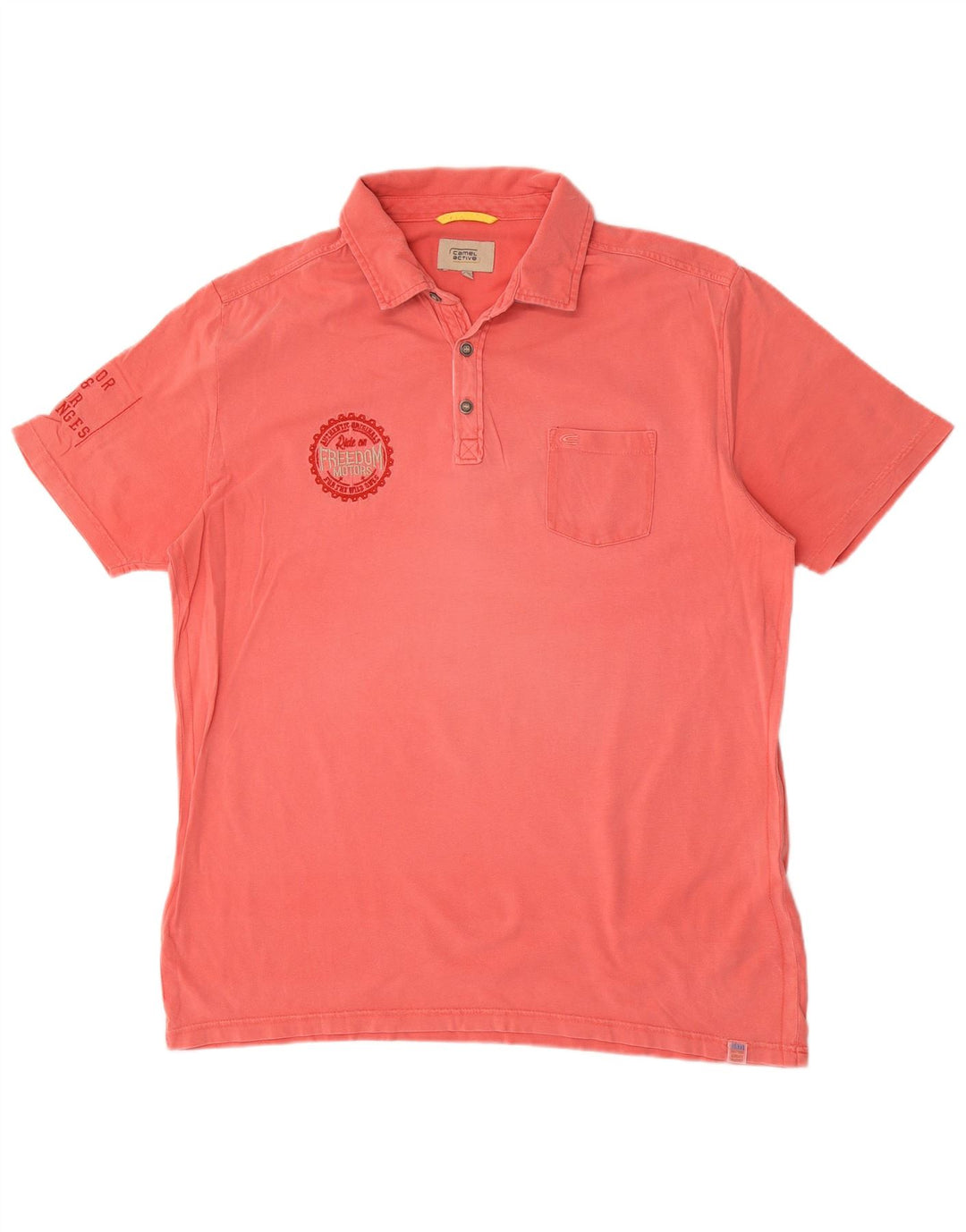 Camel Active Ανδρικό Γραφικό Πόλο Μπλουζάκι 2XL Ροζ