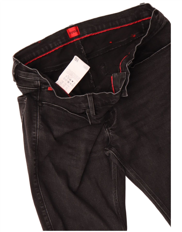 Ανδρικό Slim Jeans HUGO BOSS W34 L32 Μαύρο βαμβακερό